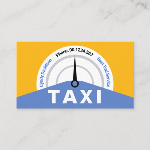 Creative Yellow Taxi Speedometer Business Card