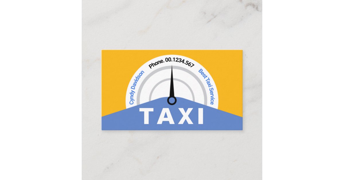 Creative Yellow Taxi Speedometer Business Card | Zazzle