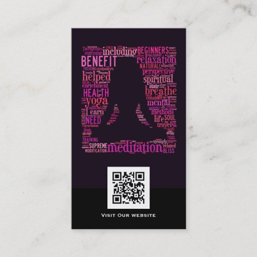 Customizable Creative Yoga QR code Business Card