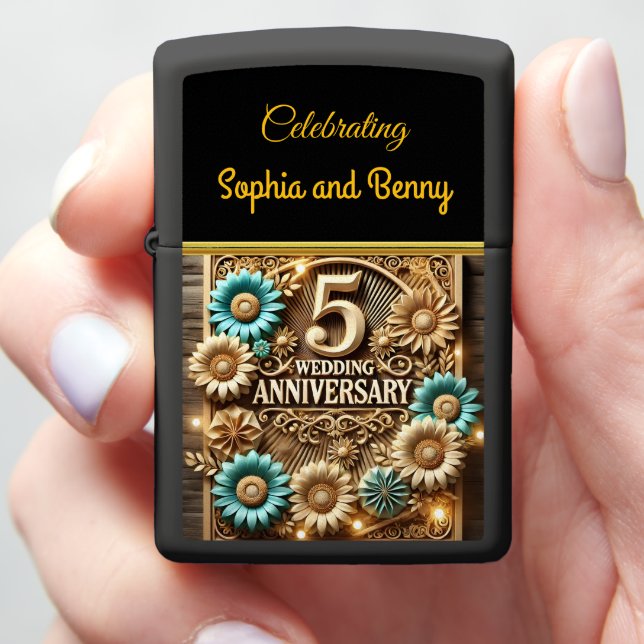 Creatively Celebrate 5th Anniversary! Zippo Lighter (In Hand)