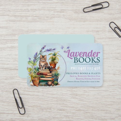 Creatives Writer Book Lover  Cute Kitten Business Card