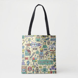 Creativity Activities Funny Doodle Cartoon Set 1.  Tote Bag