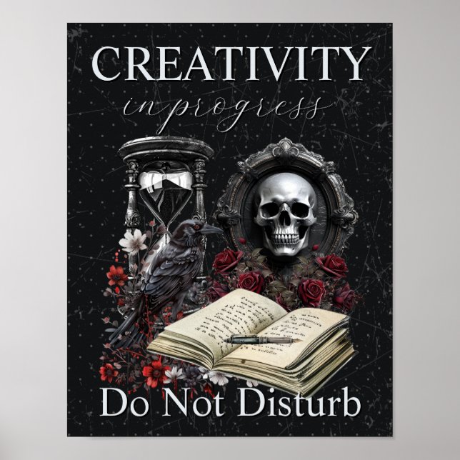 Creativity in Progress Do Not Disturb Dark Author Poster (Front)