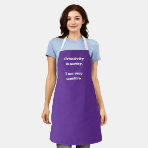 Creativity is Messy. Funny Purple Apron