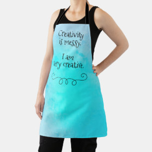Creativity is Messy Funny Teal Apron