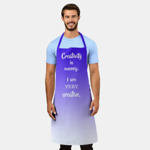 Creativity is Messy Purple Gradient Funny Apron