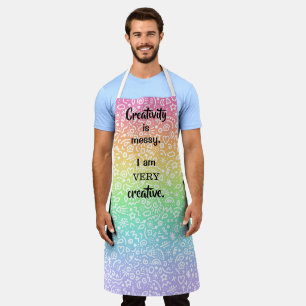 Creativity is Messy Rainbow Doodles Funny Apron