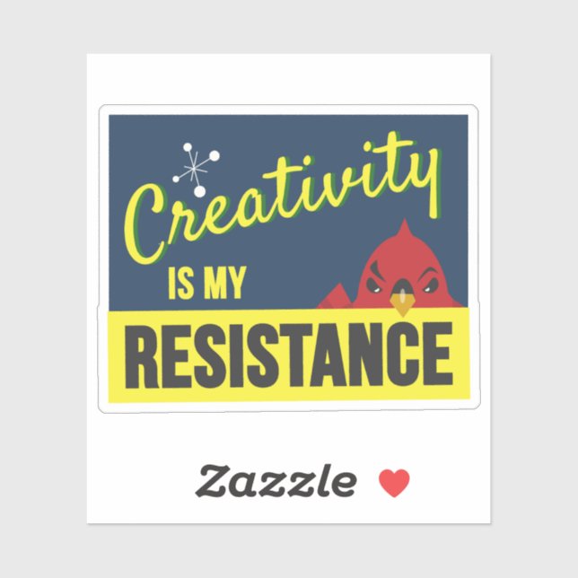 "Creativity is My Resistance" compact rectangle Sticker (Sheet)