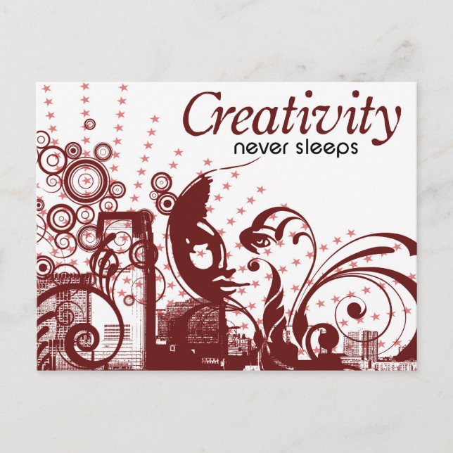 Creativity Never Sleeps Postcard (Front)