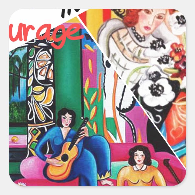 Creativity of Matisse painting collage Square Sticker (Front)