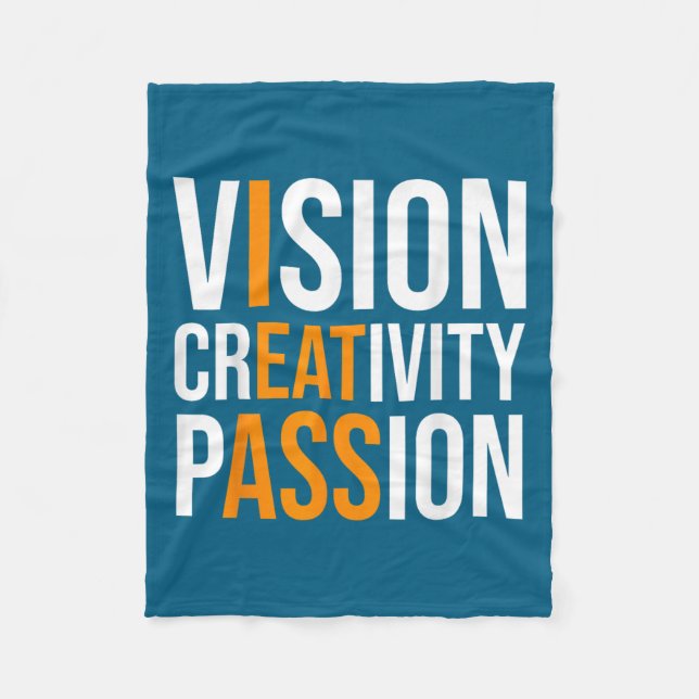 Creativity On Shirt Sarcastic Funny Motivation  Fleece Blanket (Front)