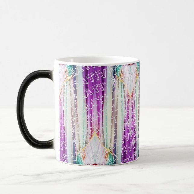 #Creativity Repeating Text Affirmation (Editable) Color Morph Mug (Left)