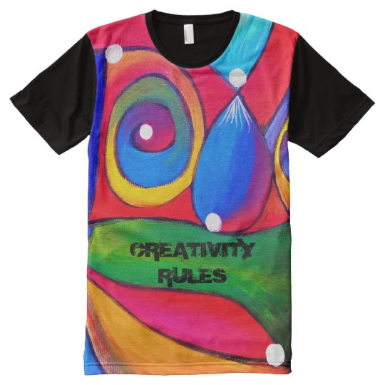 Creativity Rules Colorful Bright Abstract Art Boho All Over Print