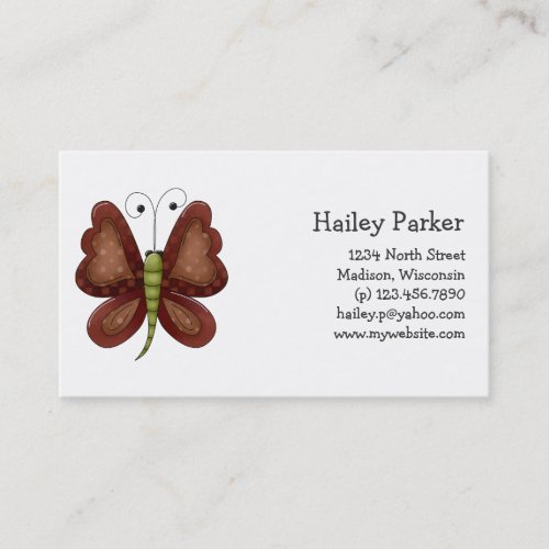 Creator's Canvas · Dark Brown Butterfly Business Card