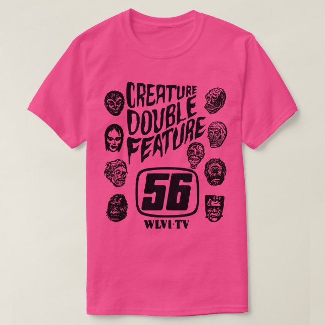 Creature Double Feature Classic Monsters T-Shirt (Design Front)