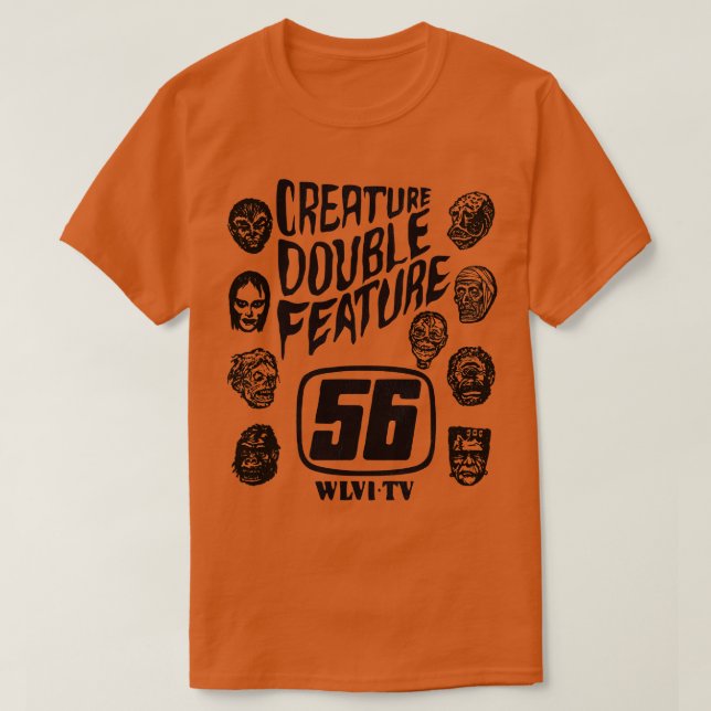 Creature Double Feature Classic Monsters T-Shirt (Design Front)