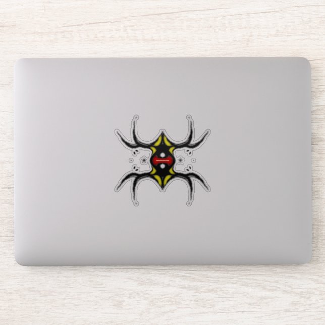Creature from outer space sketch v2 sticker (Computer)