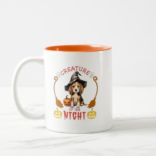 Creature Of The Night Beagle Two_Tone Coffee Mug