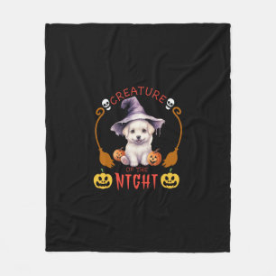 Creature Of The Night Bichon Frise Fleece Blanket