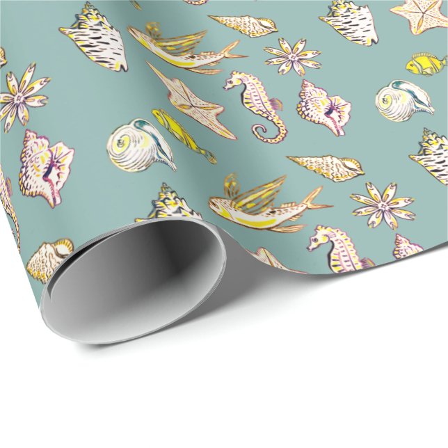 Creatures fom the ocean wrapping paper (Roll Corner)