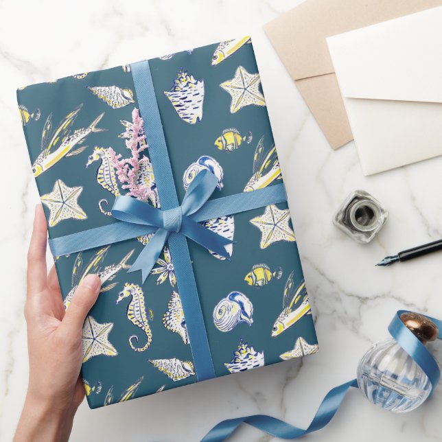 Creatures fom the ocean wrapping paper (Gifting)