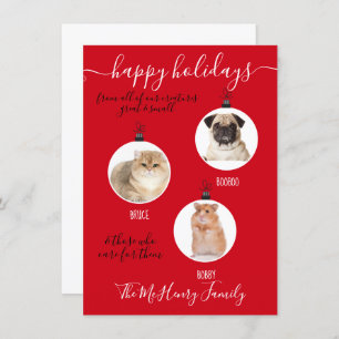 Creatures great & small photo pet Christmas Card