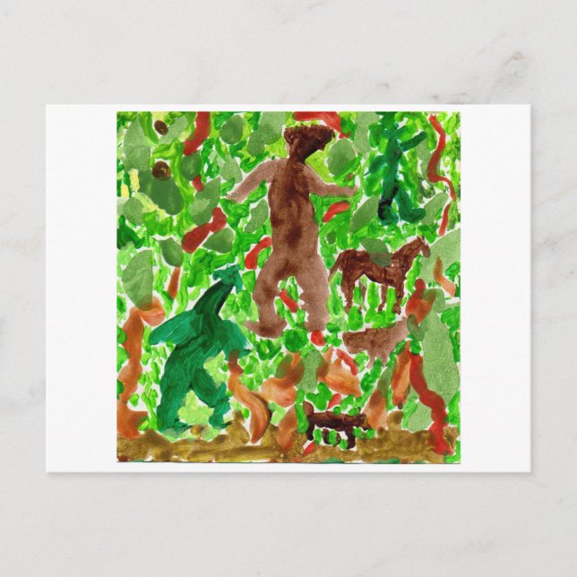 Creatures in the deep forest postcard (Front)