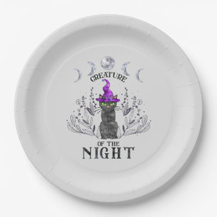 Creatures of the Night – Halloween Black Cat Paper Plates