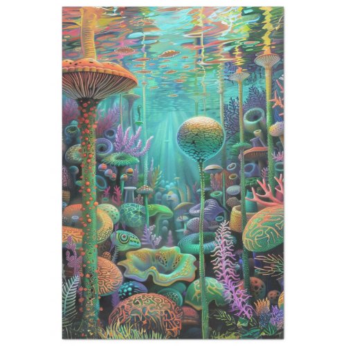 Creatures of the Sea Rainbow Colors Decoupage Tissue Paper