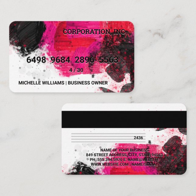 Credit Card | Artistic Colorful Paint Strokes (Front/Back)