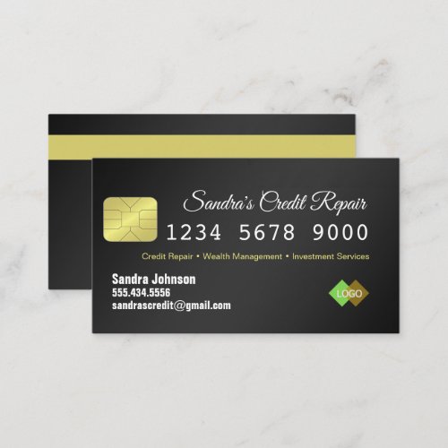 Credit Card Black and Gold Business Card
