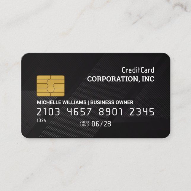 Credit Card | Black Stripes Background (Front)