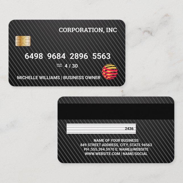 Credit Card | Carbon Fiber Pattern (Front/Back)