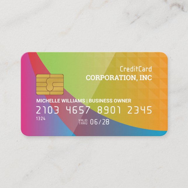 Credit Card | Colorful Abstract Background (Front)