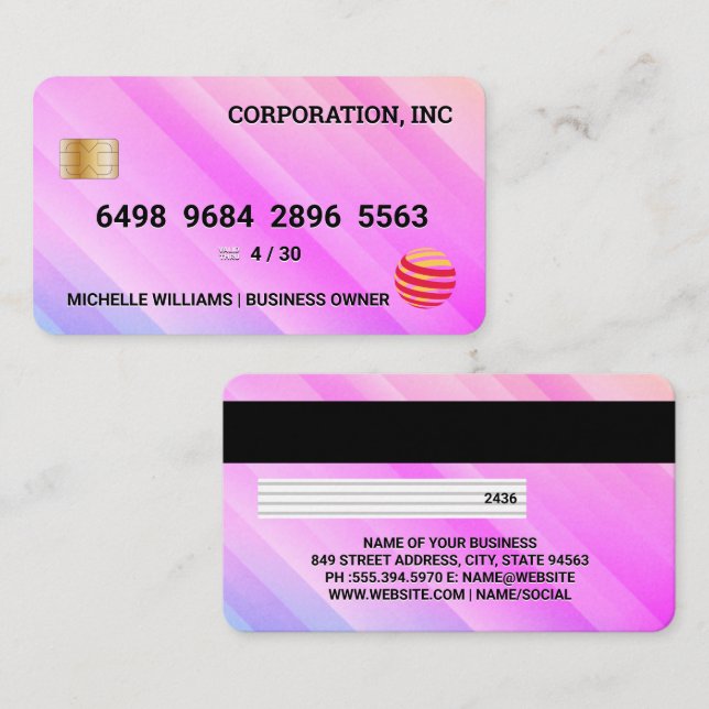 Credit Card | Colorful Pastels (Front/Back)