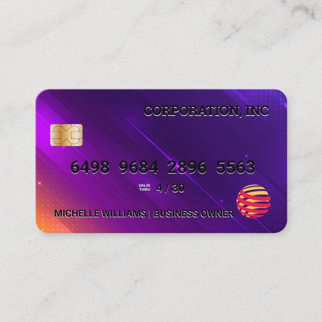 Credit Card | Digital Purple Orange Background (Front)