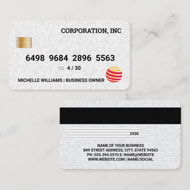 Credit Card | Geometric White Tile (Front/Back)