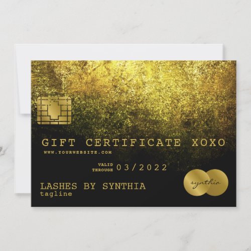  Credit Card Gift Certificate Add Your Logo