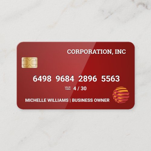 Credit Card  Glossy Red