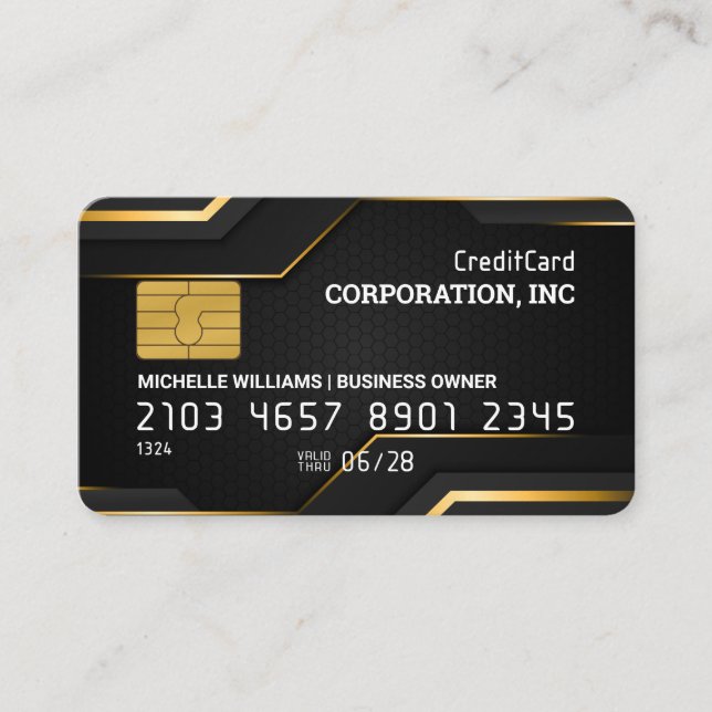 Credit Card | Gold Black Sleek Lines (Front)