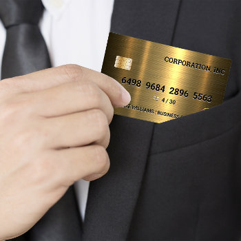 Credit Card | Gold Metallic by lovely_businesscards at Zazzle
