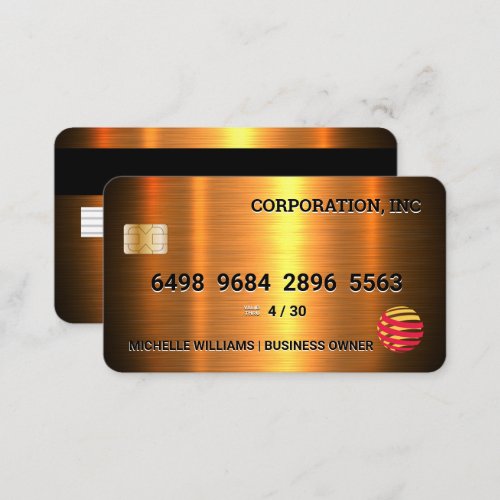 Credit Card  Golden Metallic