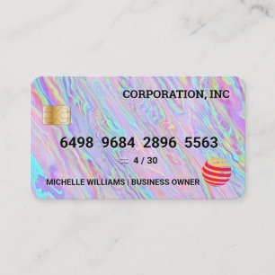 Credit Card Holographic Iridescent Liquid