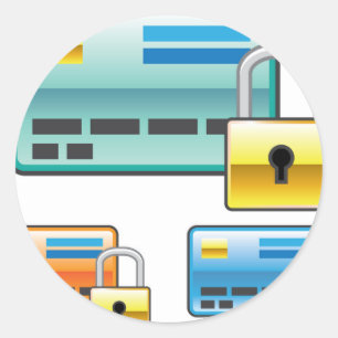 Credit Card Lock debit ATM card Classic Round Sticker