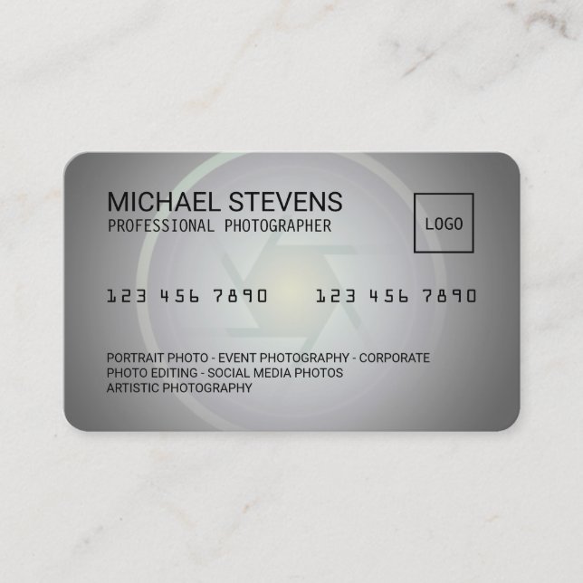Credit card looks inspired photo service (Front)
