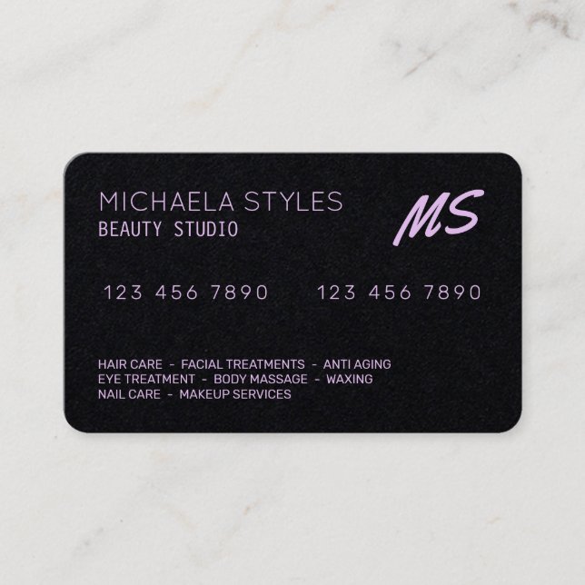 Credit card looks inspired pink black (Front)