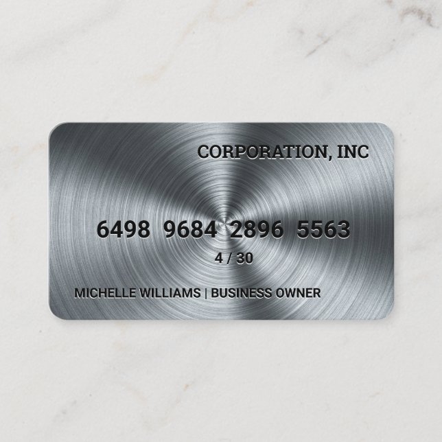 Credit Card | Machined Metal Background (Front)