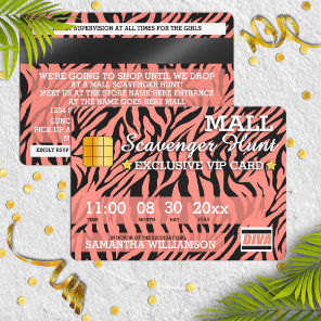 Credit Card Mall Scavenger Hunt Party Invitation