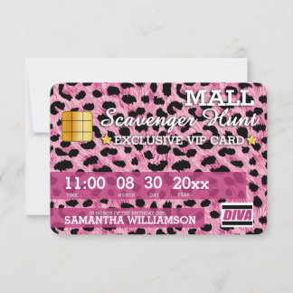 Credit Card Mall Scavenger Hunt Party Invitation