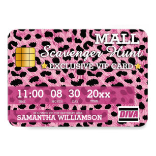 Credit Card Invitations Template Pink